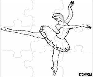 malvorlagen Puzzle mit einer Ballerina ausmalbilder