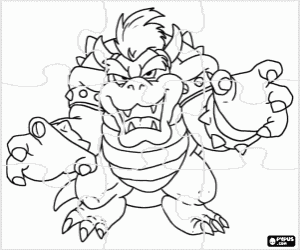 malvorlagen Puzzle von Bowser, Mario Feind ausmalbilder