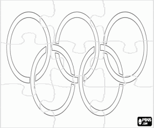 malvorlagen Puzzle der olympischen Flagge ausmalbilder