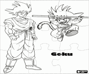 malvorlagen Puzzle von Dragonball mit Goku ausmalbilder
