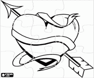 malvorlagen Puzzle Herz mit einem Pfeil ausmalbilder