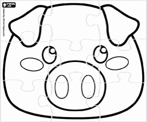 malvorlagen Puzzle mit der Maske ein kleines Schwein ausmalbilder