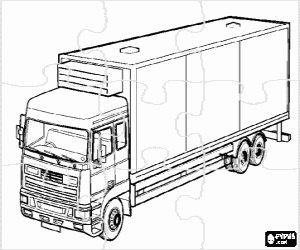 malvorlagen Puzzle von LKW-Anhänger ausmalbilder