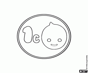 malvorlagen Pypus 1 Cent-Münze ausmalbilder