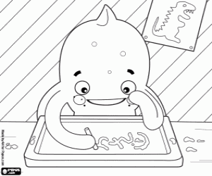 malvorlagen Pypus der Krake schreibt mit Kreide ausmalbilder