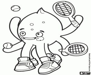 malvorlagen Pypus Oktopus, ein Tennis-Spieler ausmalbilder