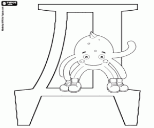 malvorlagen Pypus mit den russischen Buchstaben Д ausmalbilder