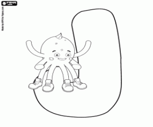 malvorlagen Pypus sitzt auf dem Buchstaben J ausmalbilder