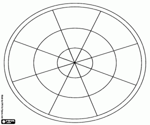 malvorlagen Radiale Mandala in drei Streifen ausmalbilder