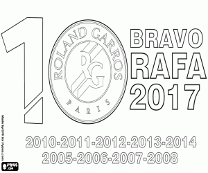 malvorlagen Rafa Nadal, 10 Titel in Roland Garros ausmalbilder
