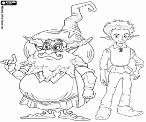 malvorlagen Randalf und Newt von Muddle Earth ausmalbilder