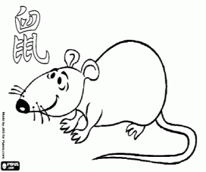malvorlagen Die Ratte, Chinesische Sternzeichen ausmalbilder