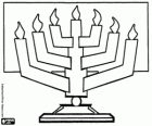 Der Menora oder Menorah ist ein siebenarmige leuchter, ein symbol des judentums