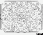 Mandala Kreise oder Stern-Blüten in einem Quadrat