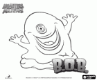 B.O.B oder BOB, eine einäugige blaue gallertartige masse mit dem logo des films