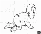 Puzzle von baby crawlen