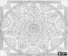Puzzle von mandala keise oder stern-blüten in einem quadrat