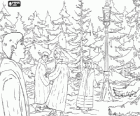 Die Pevensie geschwister, Peter, Lucy, Susan und Edmund in die magische wald
