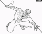 Spider Man bewegt sich so schnell und agil schwingen durch die stadt mit ihren spinnennetz