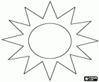 Sonne, ist der stern in der mitte des Sonnensystems, die als kreis und ihre strahlen