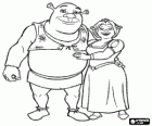 Shrek und Fiona im liebe und sehr zufrieden