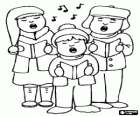 Gruppe der Kinder singen Weihnachtslieder