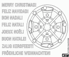 Weihnachtskarte mit einem Mandala von Glocken und Sterne