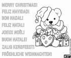 Weihnachten karte mit Teddybären als Weihnachtsmann verkleidet