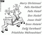 Weihnachts-Grußkarte mit Rentieren des Weihnachtsmanns
