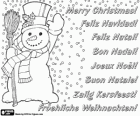 Weihnachts-Grußkarte mit Schneemann