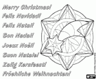 Weihnachtskarte mit Mandala der Stern von Bethlehem