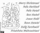 Weihnachtskarten mit zwei Mädchen Schmücken des Weihnachtsbaumes