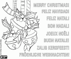 Weihnachtskarte mit kleine glocken und Stechpalmenblätter