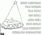 Weihnachten Grusskarte mit dem Jesuskind unter dem Stern