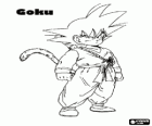 Goku und Son Goku, ein Kung Fu Experte Kind mit Schwanz und übermenschliche Kräfte