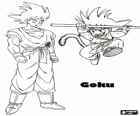 Goku Goku Kind Springen und Erwachsene, ein Mensch mit dem Affen Schwanz