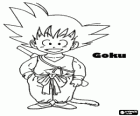 Goku, ein tapferer Junge Saiyan Krieger bereit, der Suche nach den Dragon Balls