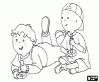 Caillou und Leo spielen ein Videospiel