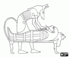 Anubis, der Herr der Stadt der Toten, die für die Führung des toten Pharaos Geist in eine andere Welt