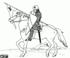 Ritter mit Helm, Stahlgitter, Schild, Schwert und Speer den Inhaber lautende