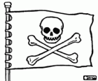 Piratenflagge mit Totenkopf und gekreuzten Knochen, die Jolly Roger