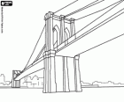 Die Brooklyn Bridge ist die Hängebrücke ein Symbol für New York City