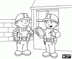Bob der Baumeister und seine Partnerin Wendy Organisation der Arbeit des Tages