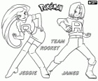 Der Verbrecher wird von Team Rocket Jessie, James und Mauzi und Blei von Giovanni gebildet