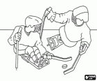 Sledge-Eishockey ist ein Sport für Athleten mit körperlichen Behinderungen, ein Behindertensportart
