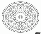 Mandala in einem Kreis mit der Blütenblätter einer Blume