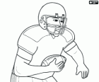 American Football-Spieler mit dem Ball