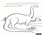 Apatosaurus oder Brontosaurus den Horizont mit seinem langen Hals