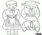 Gaúcho Kind aus der Pampas in Argentinien. Paper Doll zu verkleiden sich mit traditioneller Kleidung