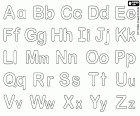 Blase Alphabet mit Groß-und Kleinbuchstaben